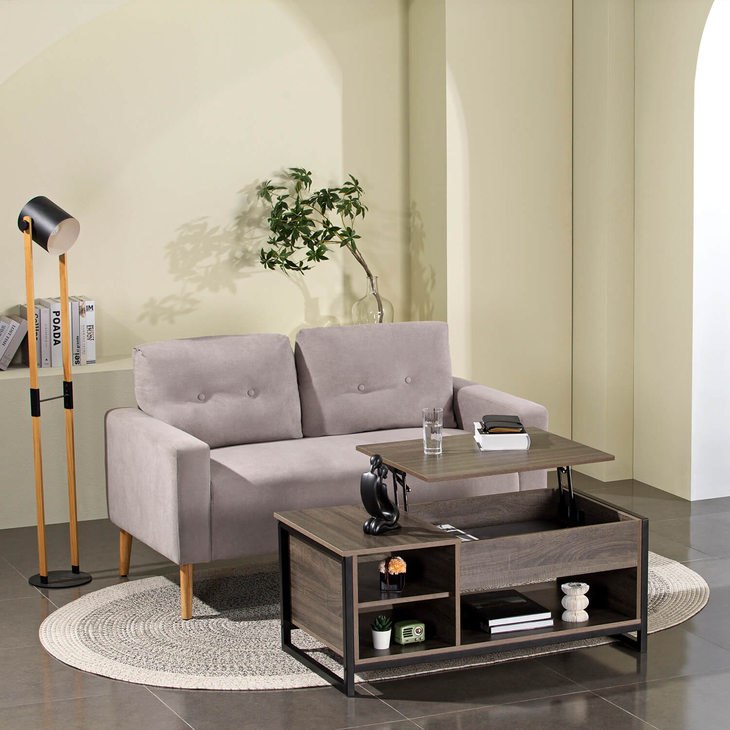 homall-couchtisch-mit-lift-top-schwarz-stauraum image 4