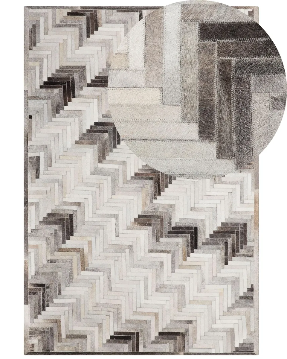 beliani-arsuz-teppich-140-x-200-cm-grau-leder image 1