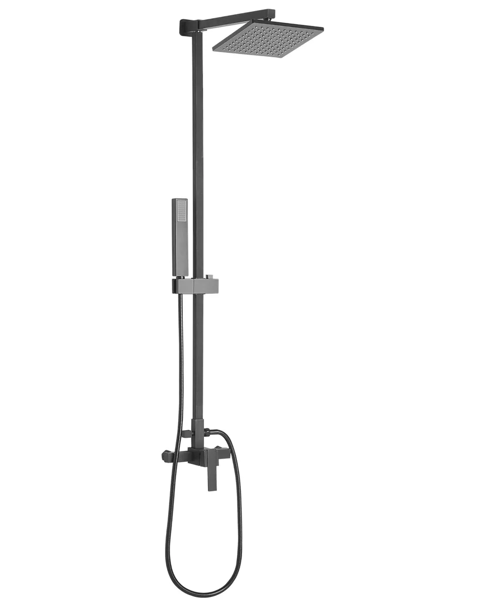 beliani-tagbo-duschsystem-schwarz-115-cm-kopf-handbrause-matt image 1
