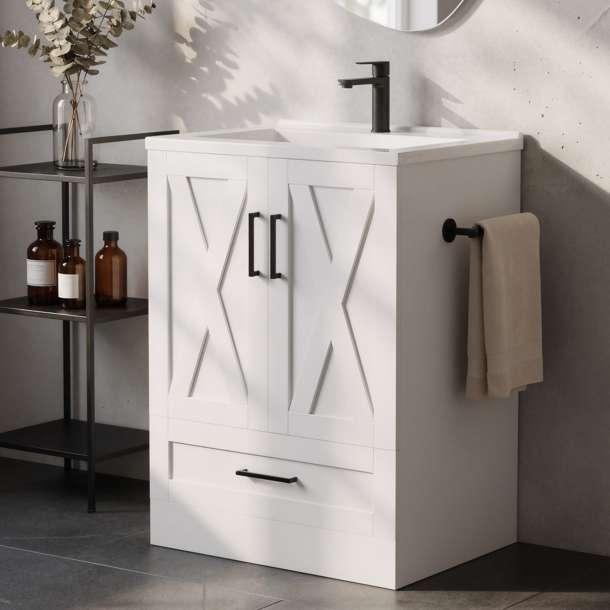 homall-bedroom-waschtisch-61cm-wei-landhaus-mit-waschbecken image 3