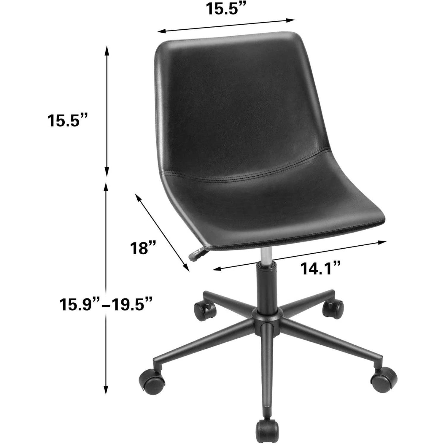 homall-office-leather-chair-b-rostuhl-schwarz-ohne-armlehnen image 7
