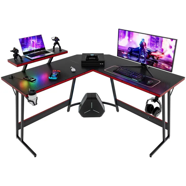 homall-gaming-desk-l-form-eck-schreibtisch-schwarz-51-zoll image 1