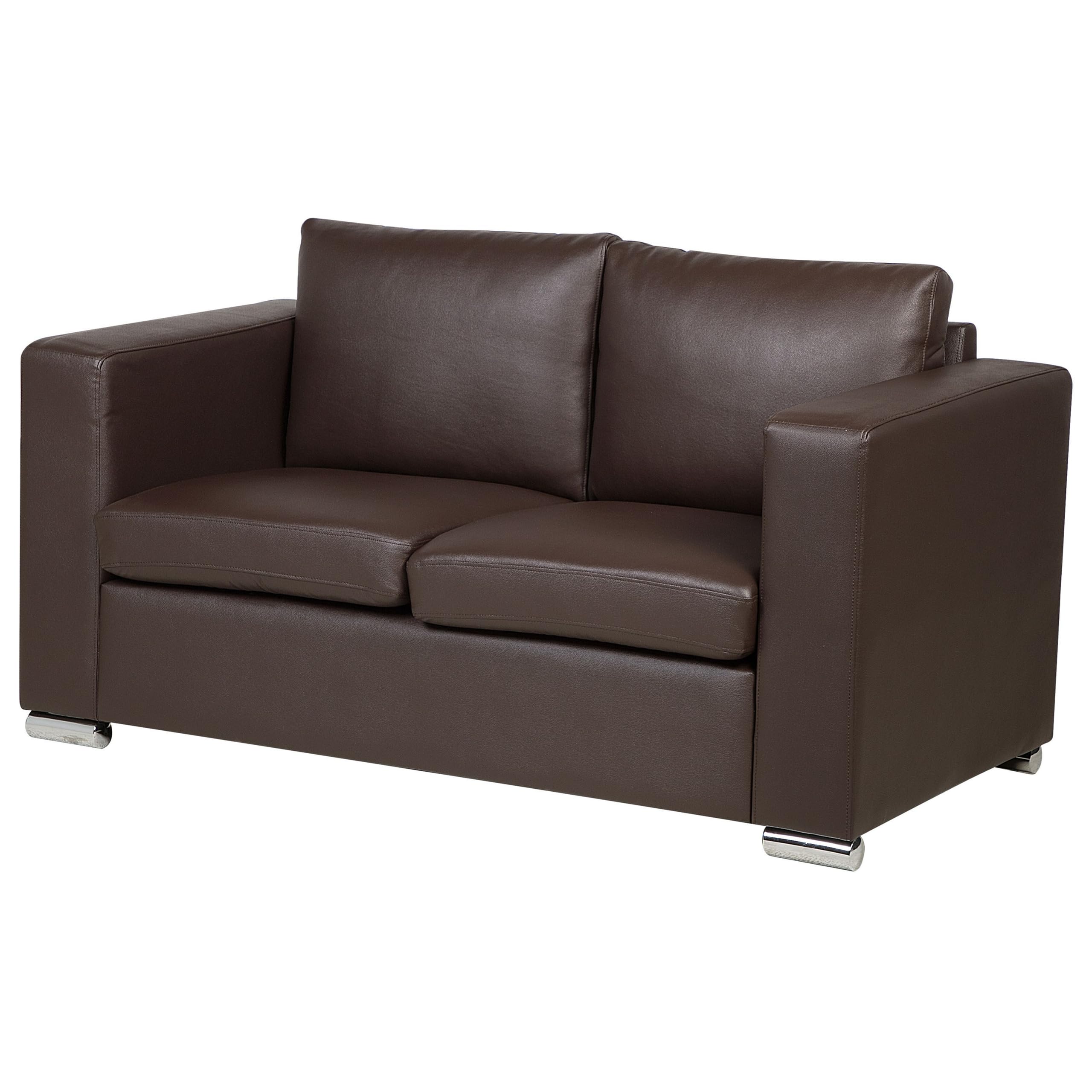 beliani-helsinki-2-sitzer-sofa-echtleder-braun-edelstahl image 4