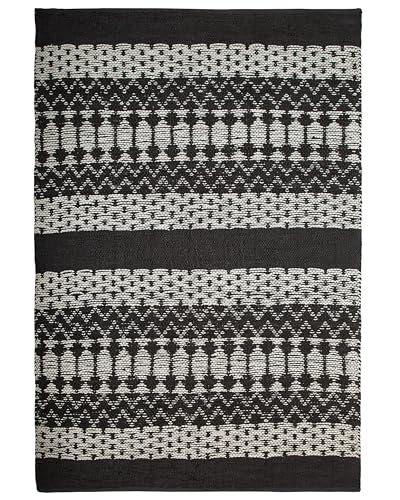beliani-sokun-teppich-140x200-cm-schwarz-beige-kurzflor-leder image 6