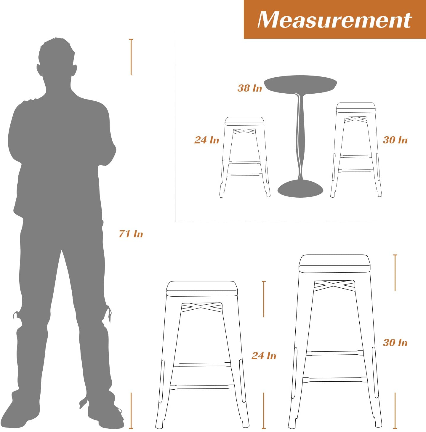 homall-metal-chair-barhocker-metall-61cm-schwarz-4er-set image 7