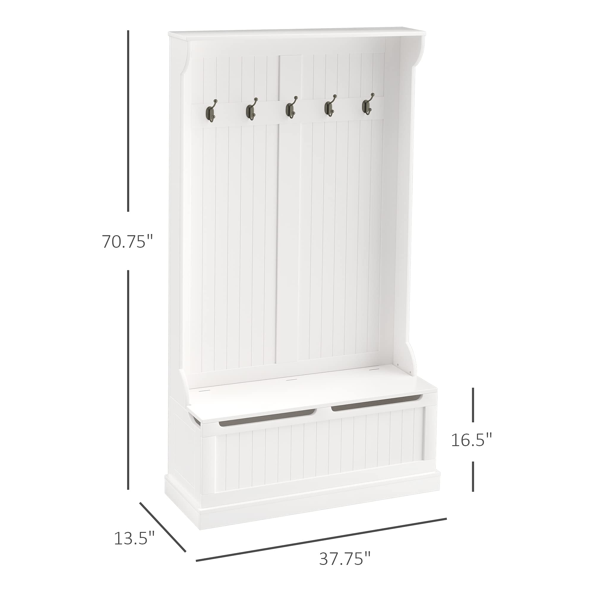 homall-shelf-garderobe-wei-181-cm-mit-sitzbank image 8