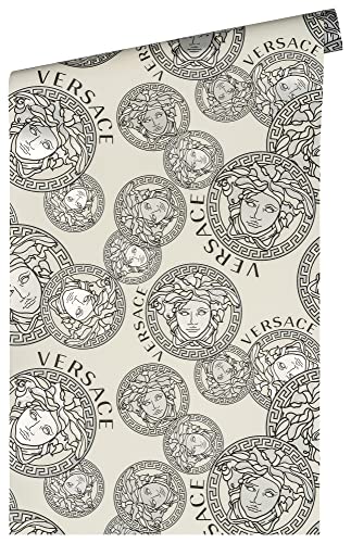 versace-wallpaper-386102-vliestapete-wei-silber-logo image 5