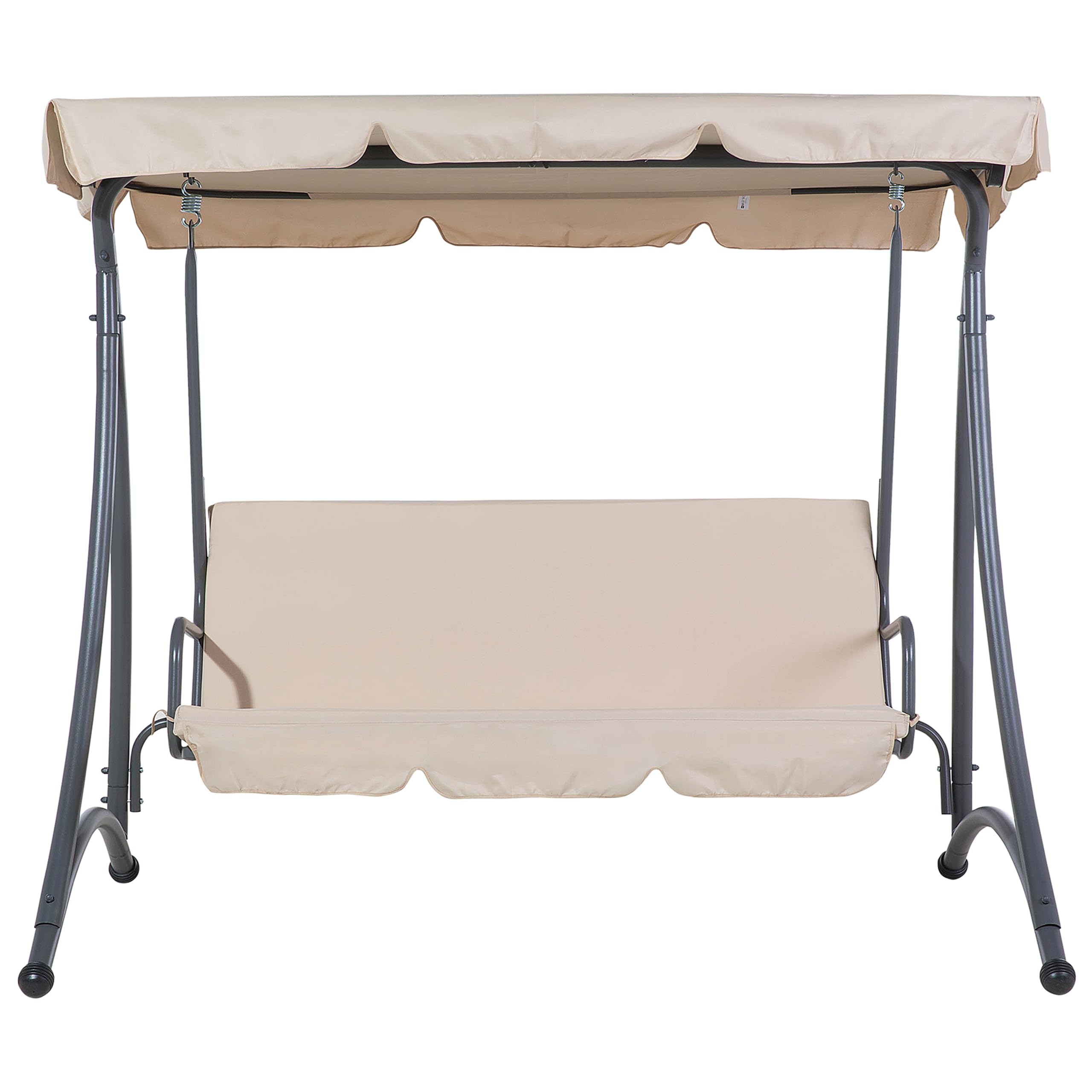 beliani-tempel-hollywoodschaukel-3-sitzer-beige-verstellbares-dach image 6