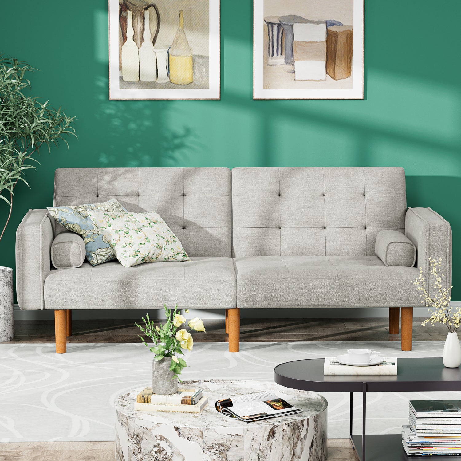 homall-recliner-chair-schlafsofa-grau-samt-188-cm image 6