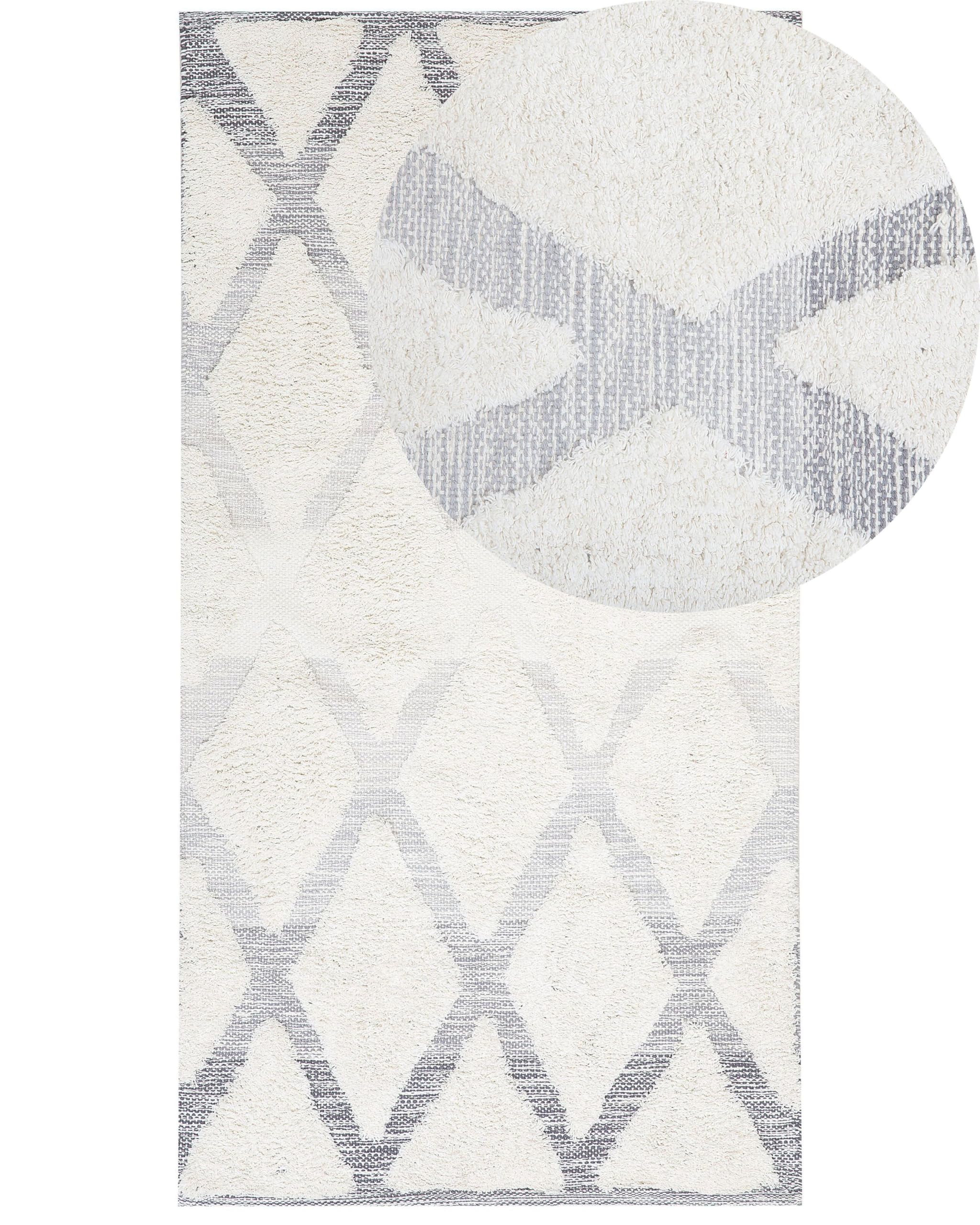 beliani-pendik-teppich-80x150-cm-beige-grau-karo image 1