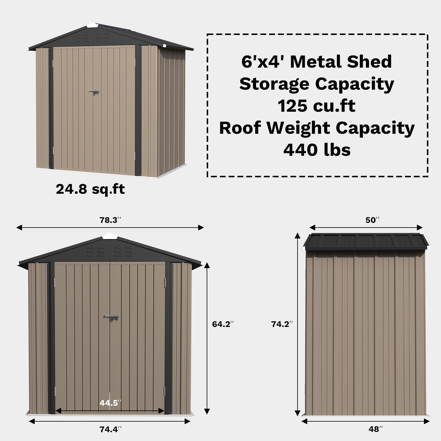 homall-metal-shed-ger-tehaus-metall-braun-6x4-abschlie-bar image 4