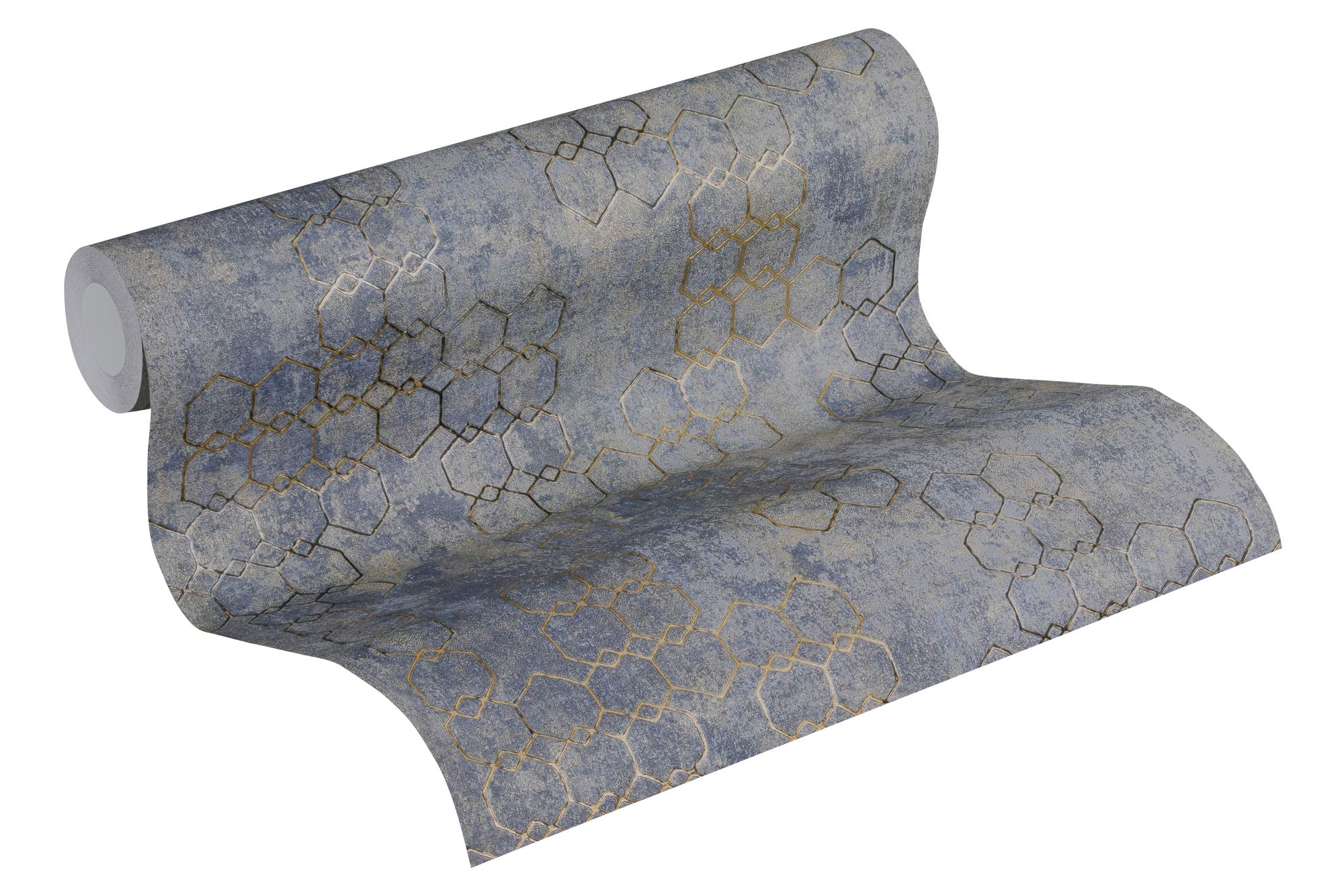 a-s-cr-ation-new-walls-374245-vliestapete-blau-metallic-grau image 1