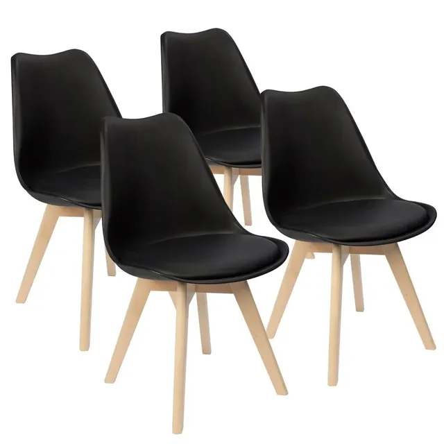 homall-modern-dining-chair-dsw-essstuhl-gelb-4er-set-holzbeine image 1