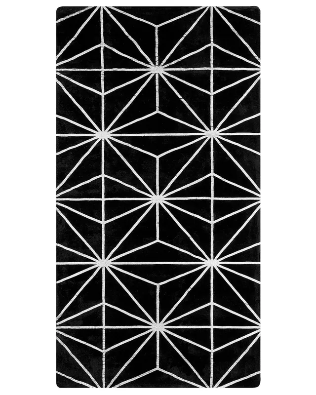 beliani-sibel-teppich-80x150-schwarz-kurzflor-geometrisch image 1