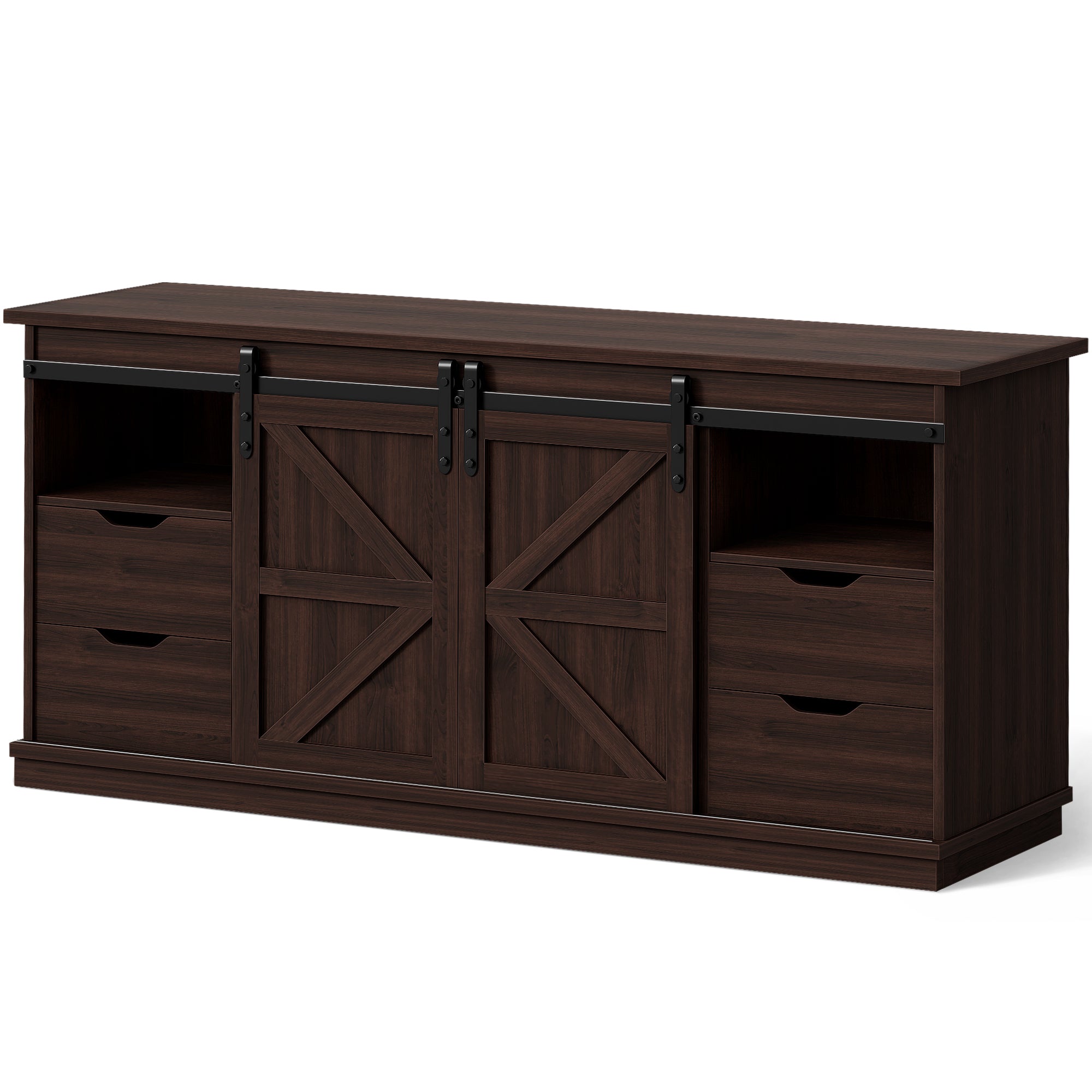homall-tv-stand-lowboard-75-zoll-grau-mit-schubladen image 3