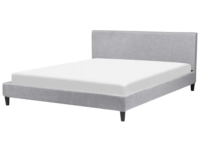 beliani-fitou-doppelbett-180x200-grau-leinenoptik image 1
