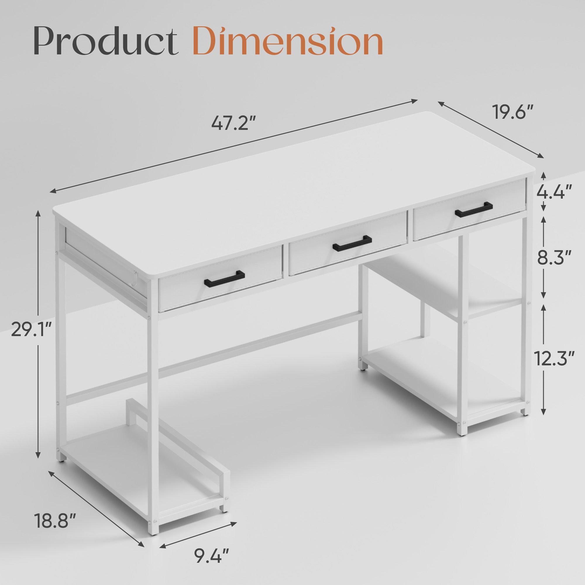 homall-shelf-schreibtisch-120-cm-wei-3-stoffschubladen image 7
