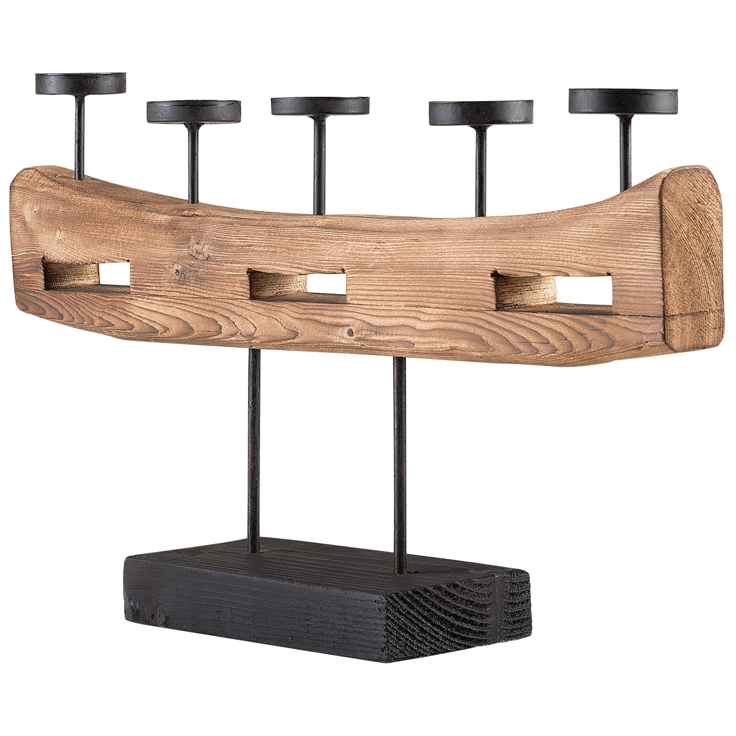 beliani-wohnaccessoires-guatemala-kerzenhalter-holz-5-flammig image 4