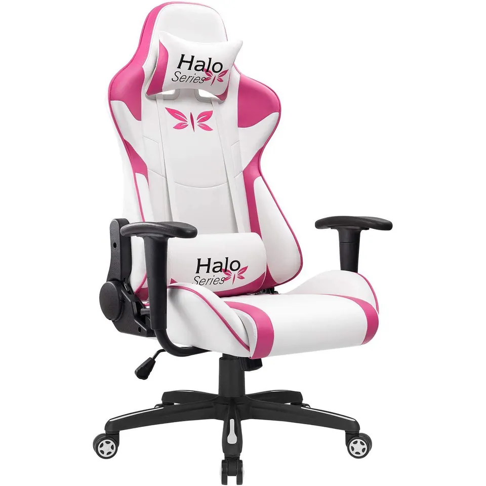 homall-gaming-chair-gamingstuhl-wei-pink-halo-mit-kissen image 1