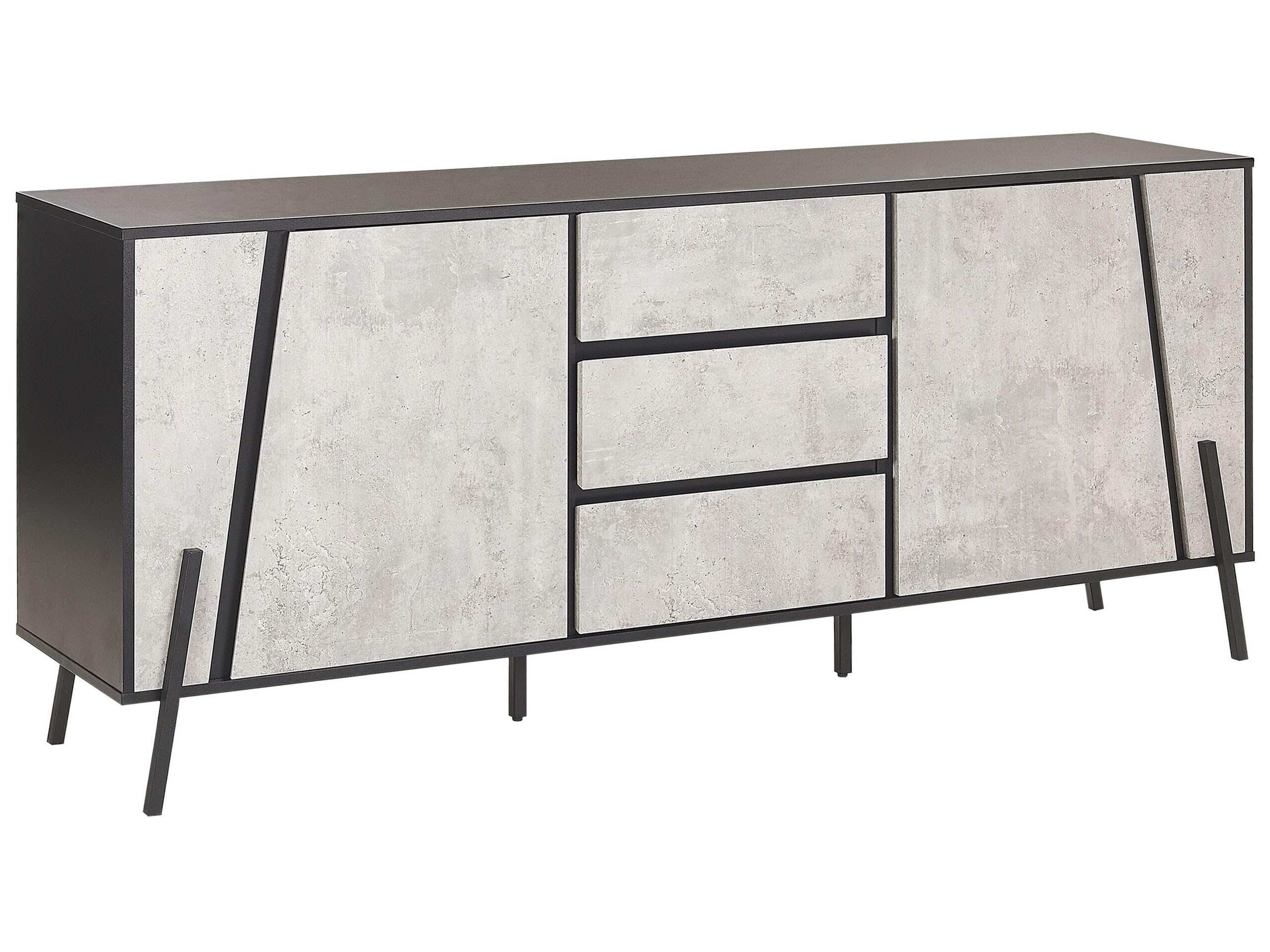 beliani-blackpool-sideboard-betonoptik-grau-schwarz-177x40x75-cm image 1