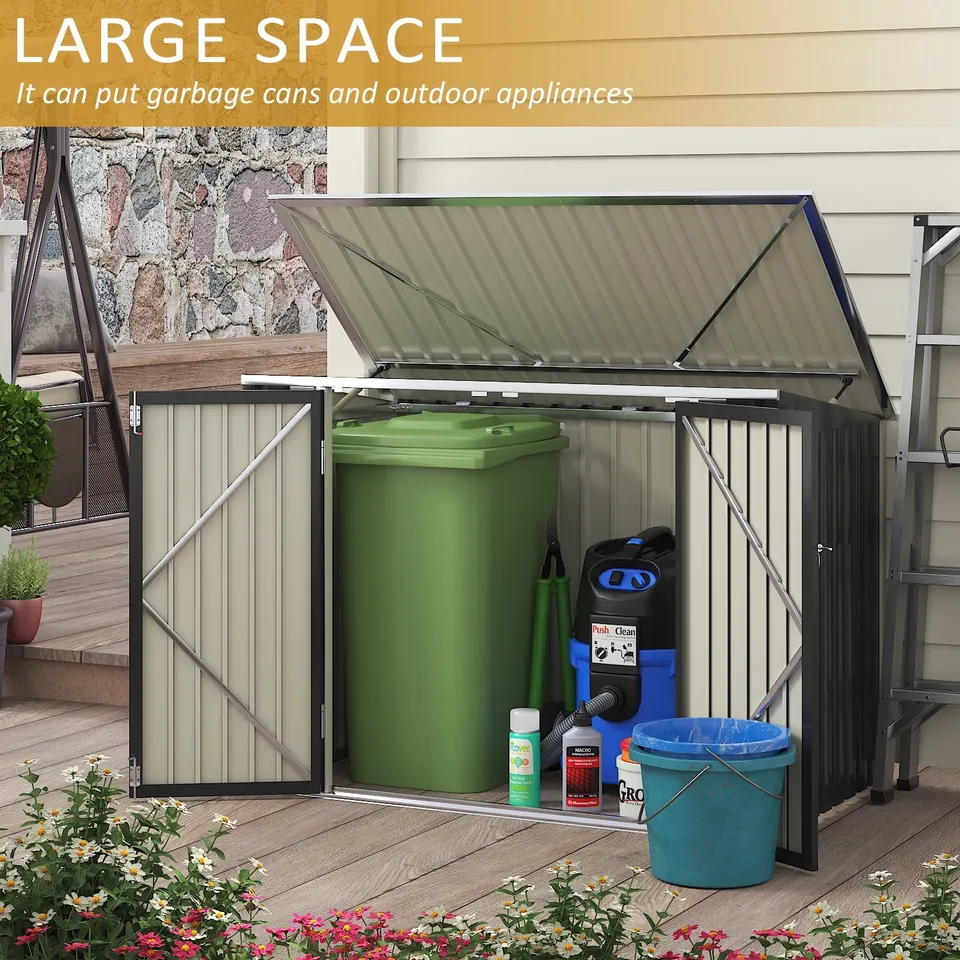 homall-metal-shed-ger-tehaus-metall-schwarz-6x3-abschlie-bar image 1