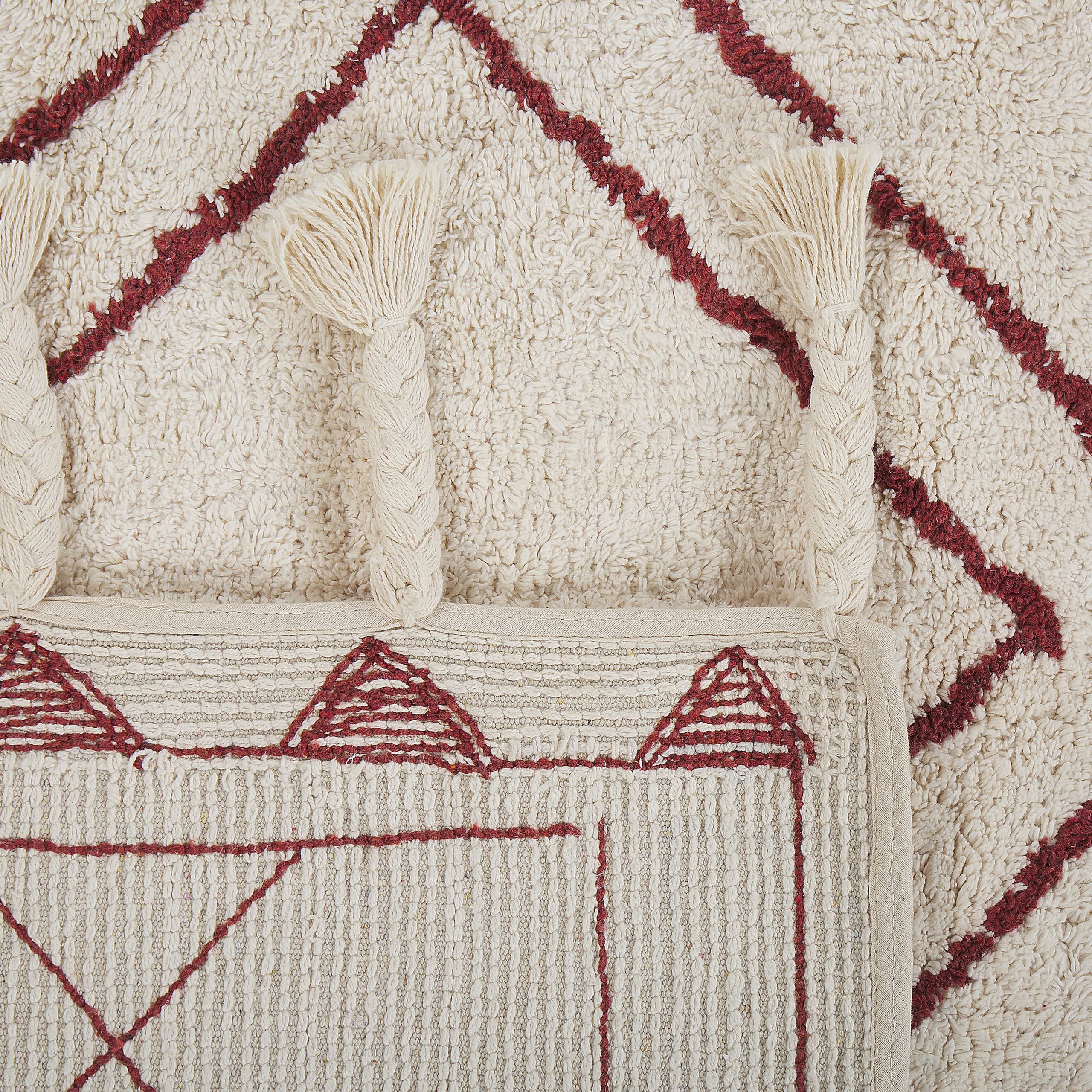 beliani-kenitra-teppich-140x200-wei-rot-boho-baumwolle image 4