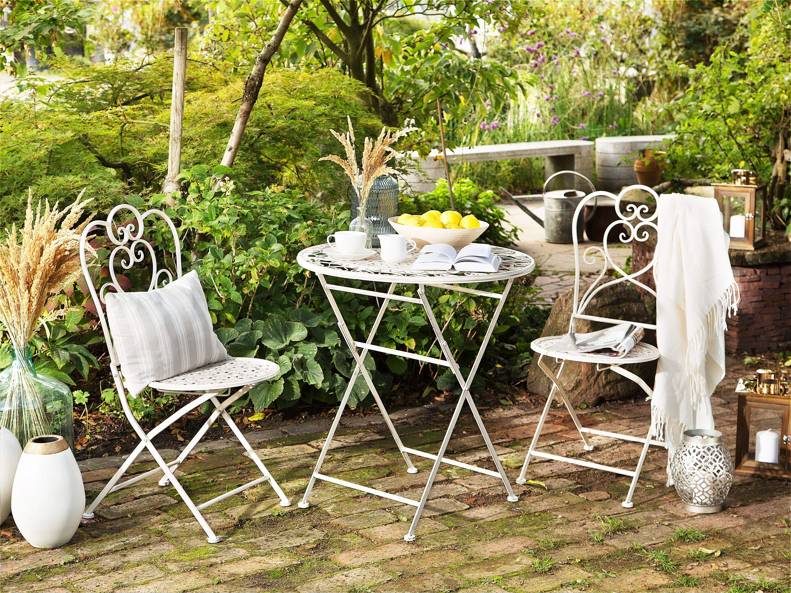 beliani-trieste-bistro-set-beige-metall-2-st-hle-tisch image 2