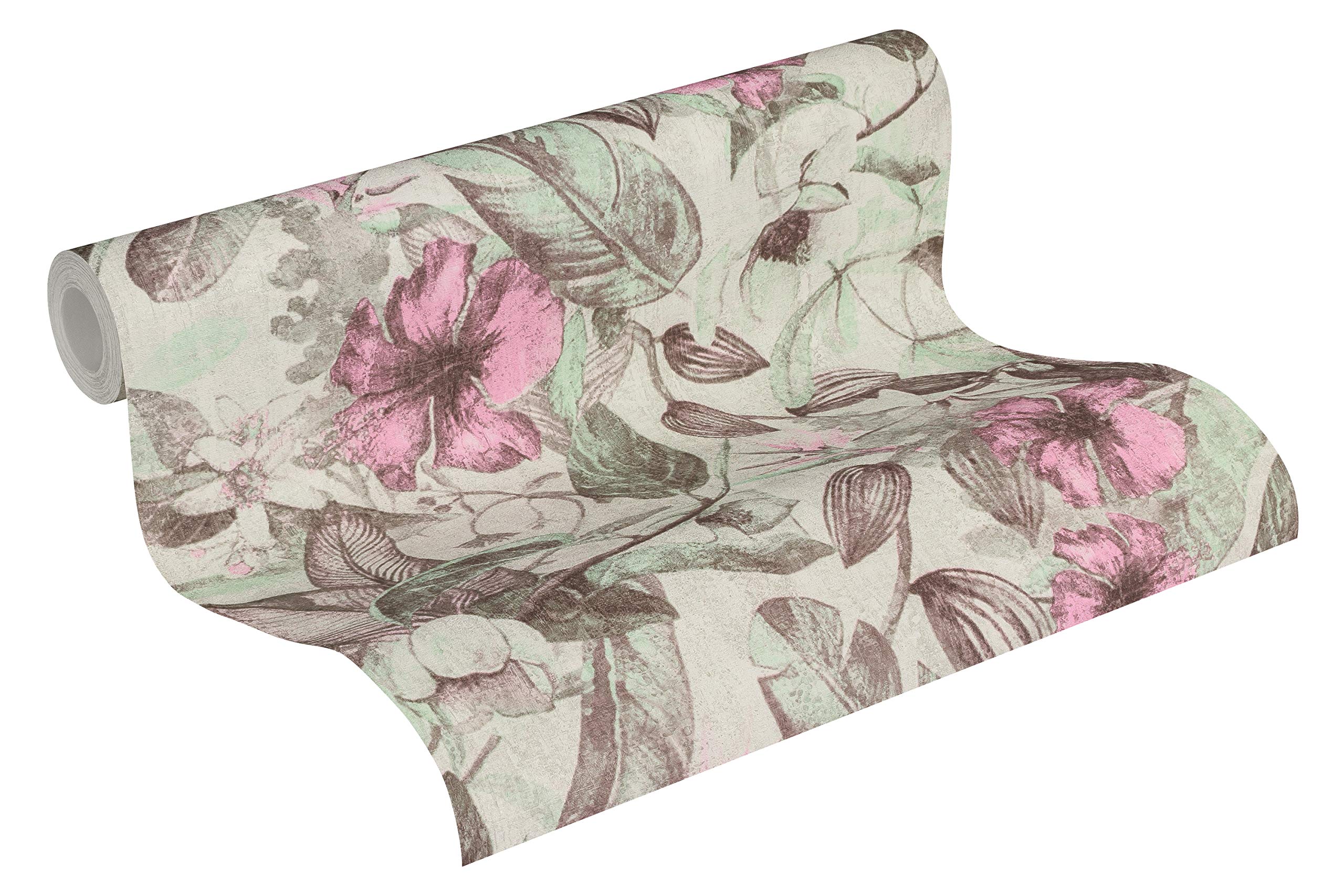 a-s-cr-ation-greenery-37216-4-vliestapete-gr-n-rosa-grau-dschungel image 1