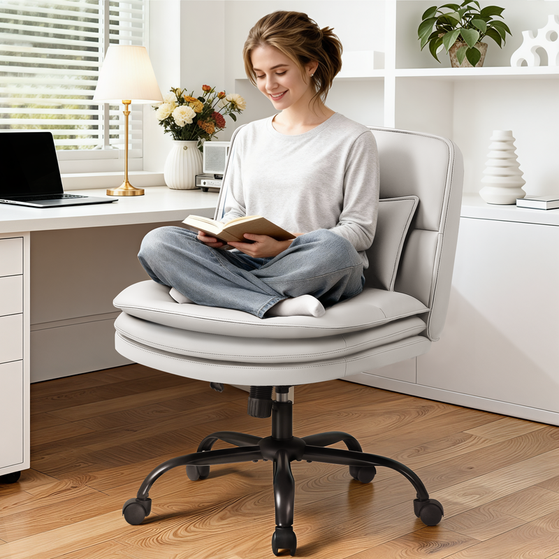 homall-bedroom-b-rostuhl-beige-stoff-h-henverstellbar-ohne-lehnen image 5