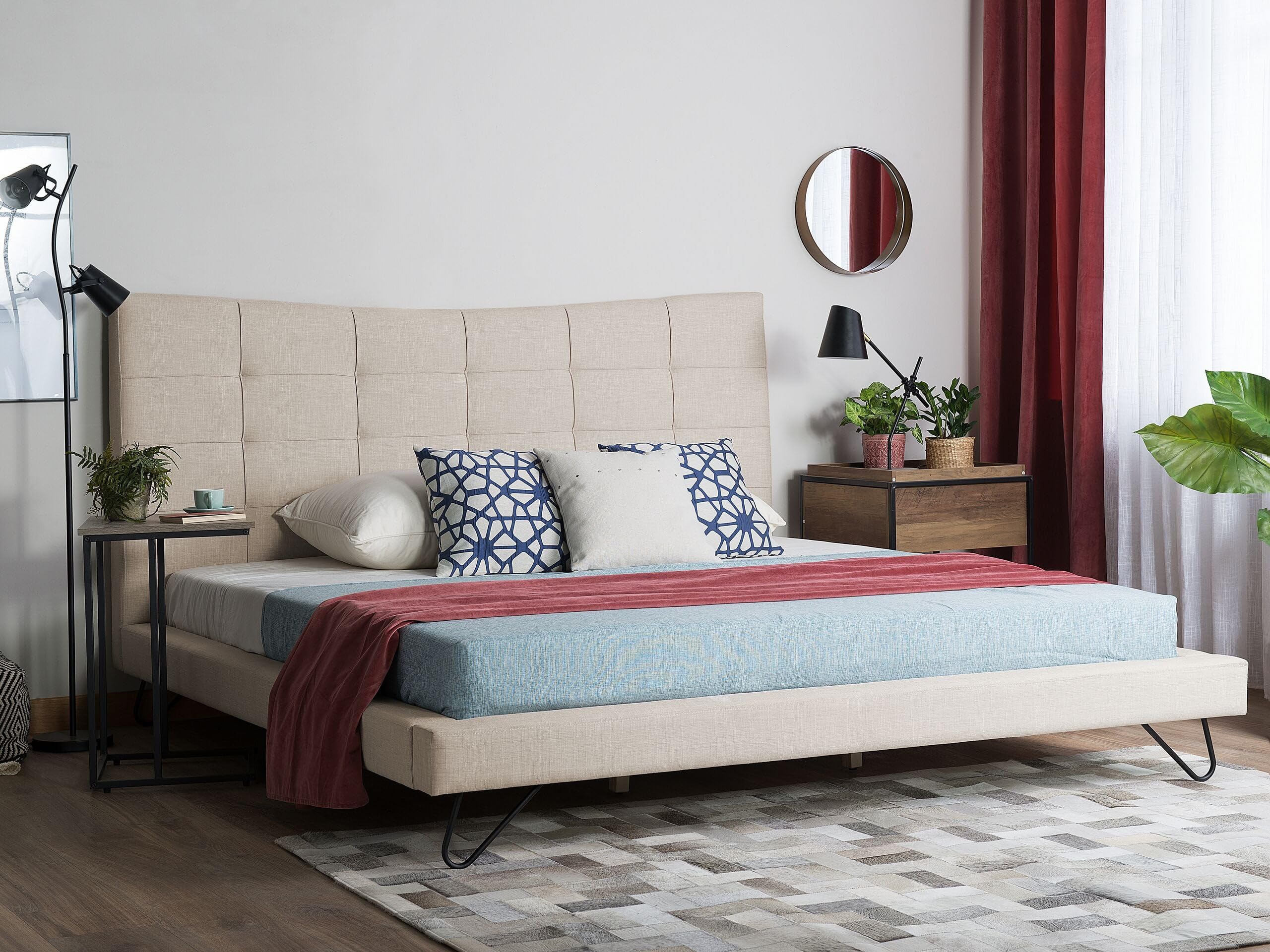 beliani-lannion-polsterbett-180x200-beige-leinenoptik image 2