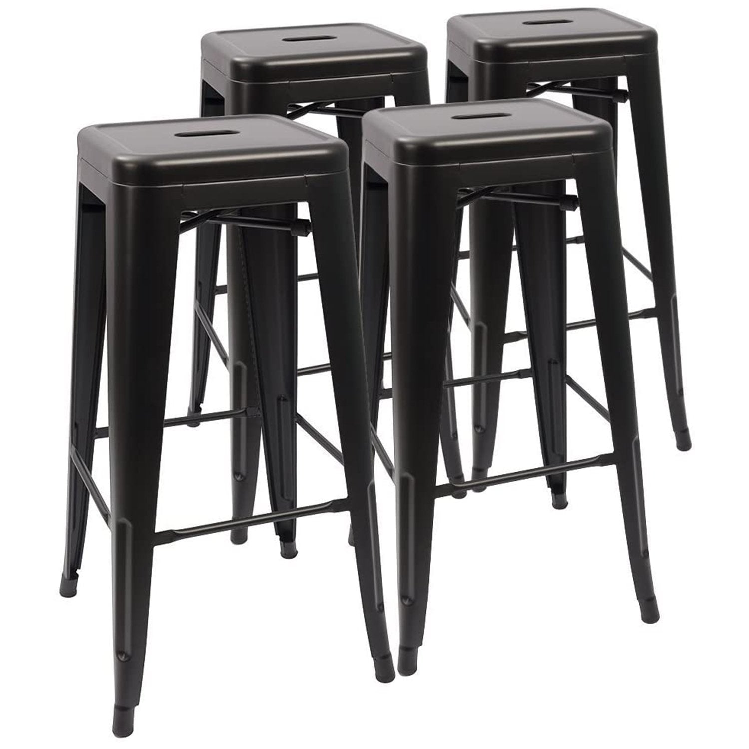 homall-barhocker-4er-set-schwarz-metall-76-cm-stapelbar image 1