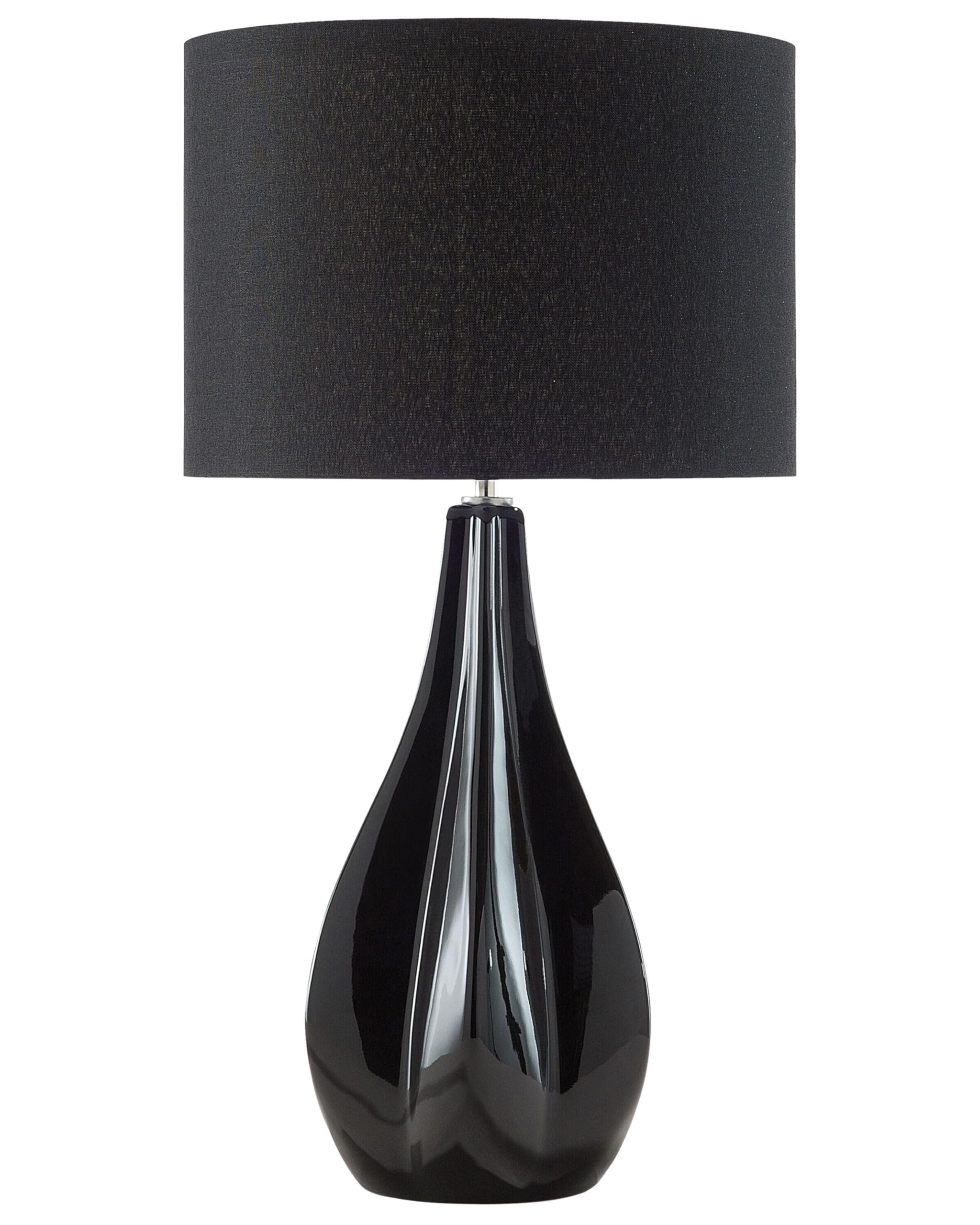 beliani-santee-tischlampe-schwarz-matt-kunstseide-e27 image 1
