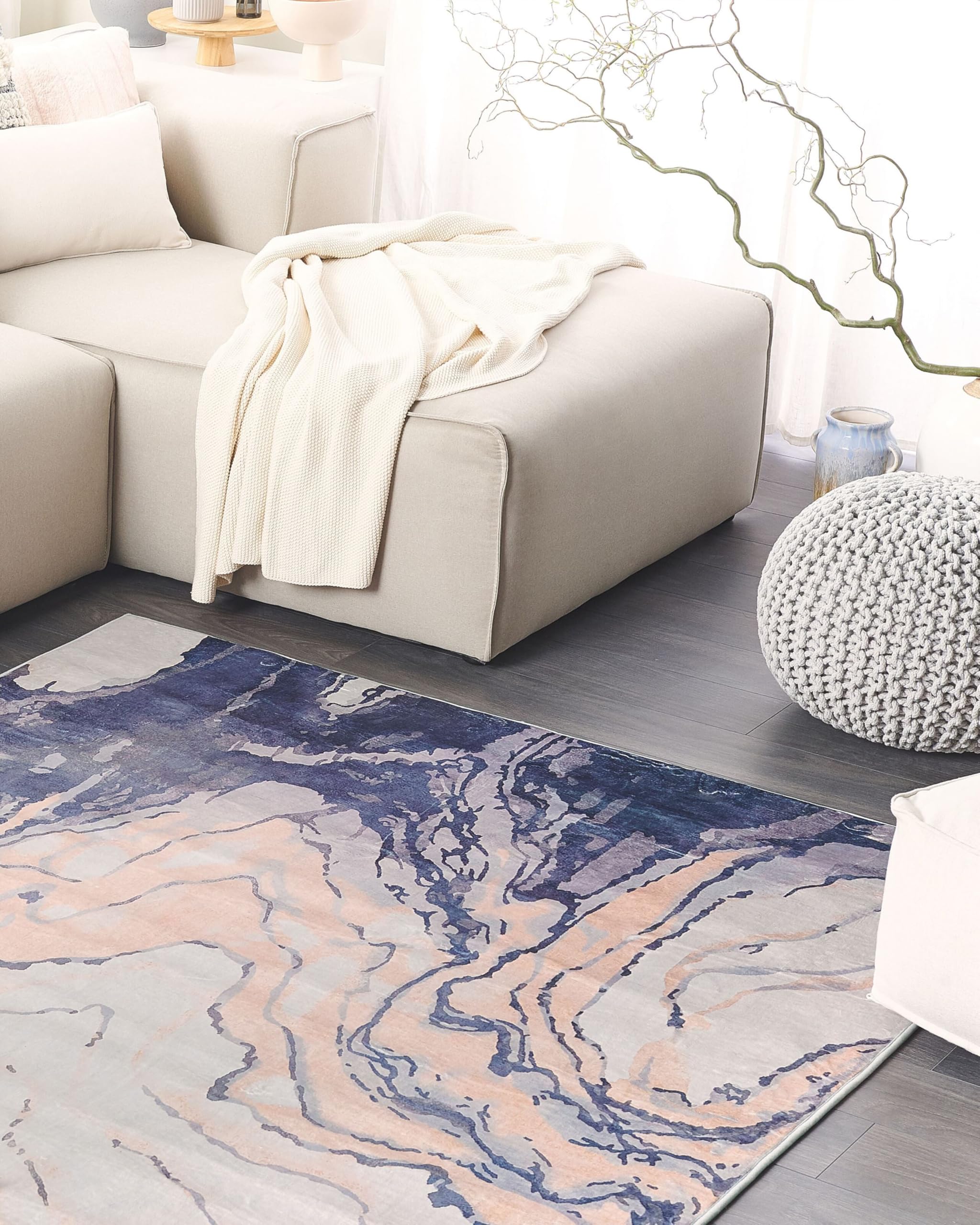 beliani-gebze-teppich-blau-140x200-cm-kurzflor image 2