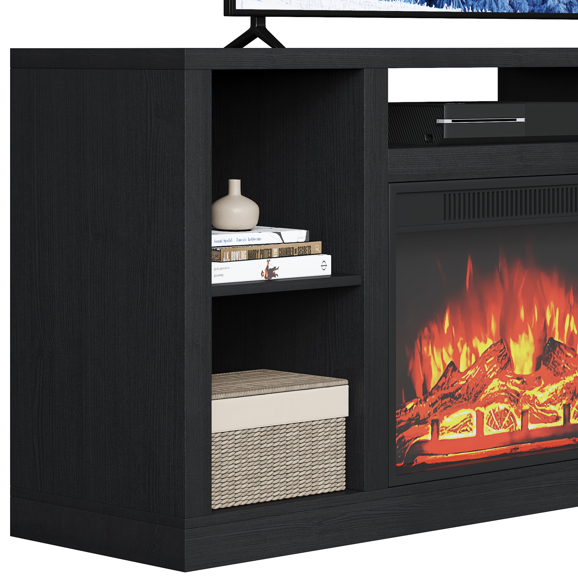 homall-tv-stand-58-zoll-mit-elektrokamin-schwarz image 6