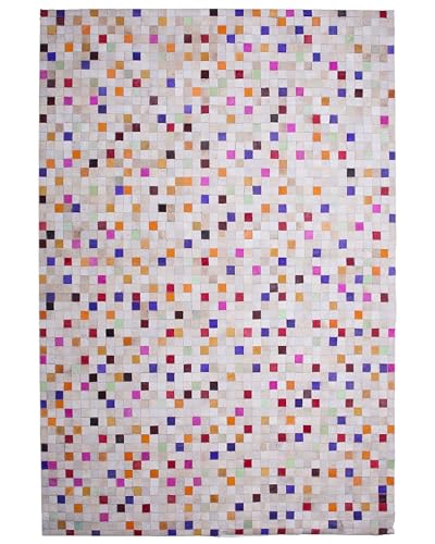 beliani-advan-teppich-140x200-bunt-leder-mosaik-muster image 6