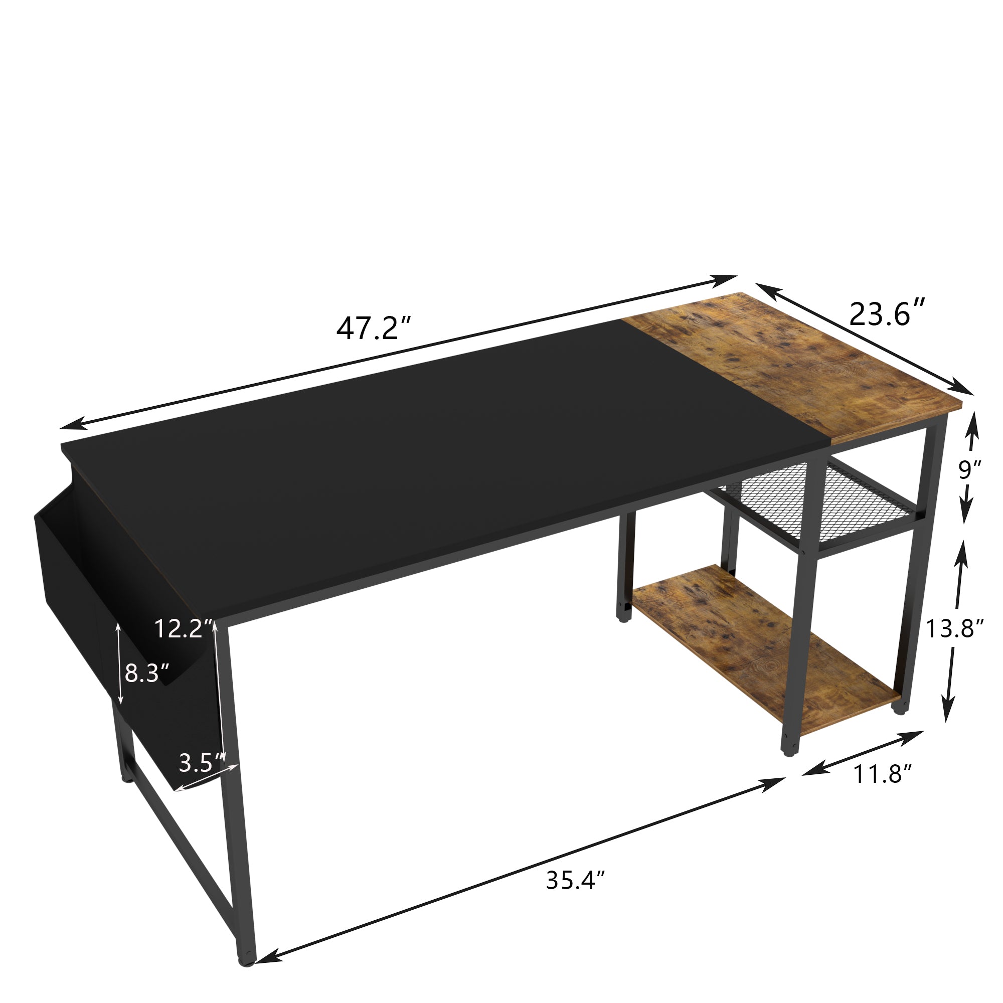 homall-shelf-schreibtisch-mit-regal-120-cm-schwarz-braun image 7