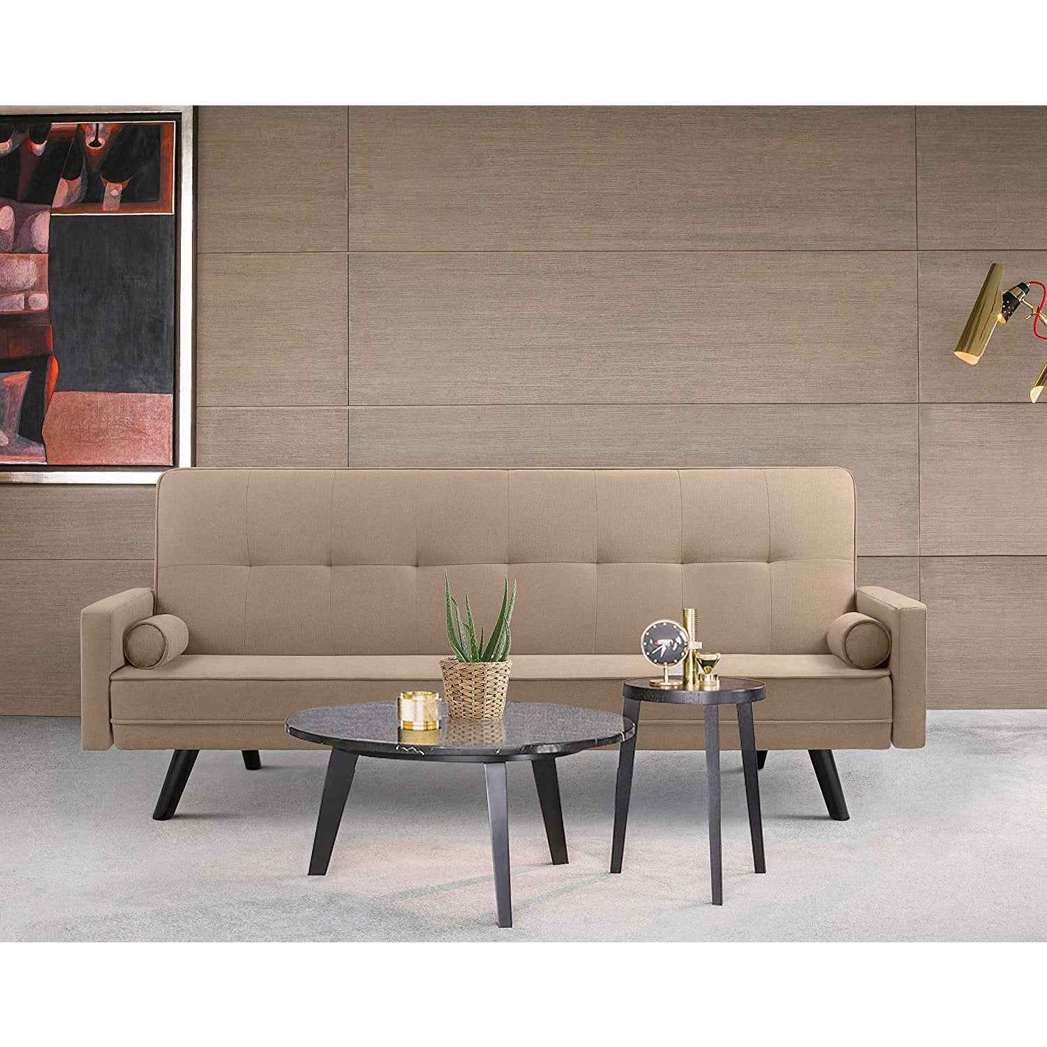 homall-recliner-chair-schlafsofa-leinen-beige image 2