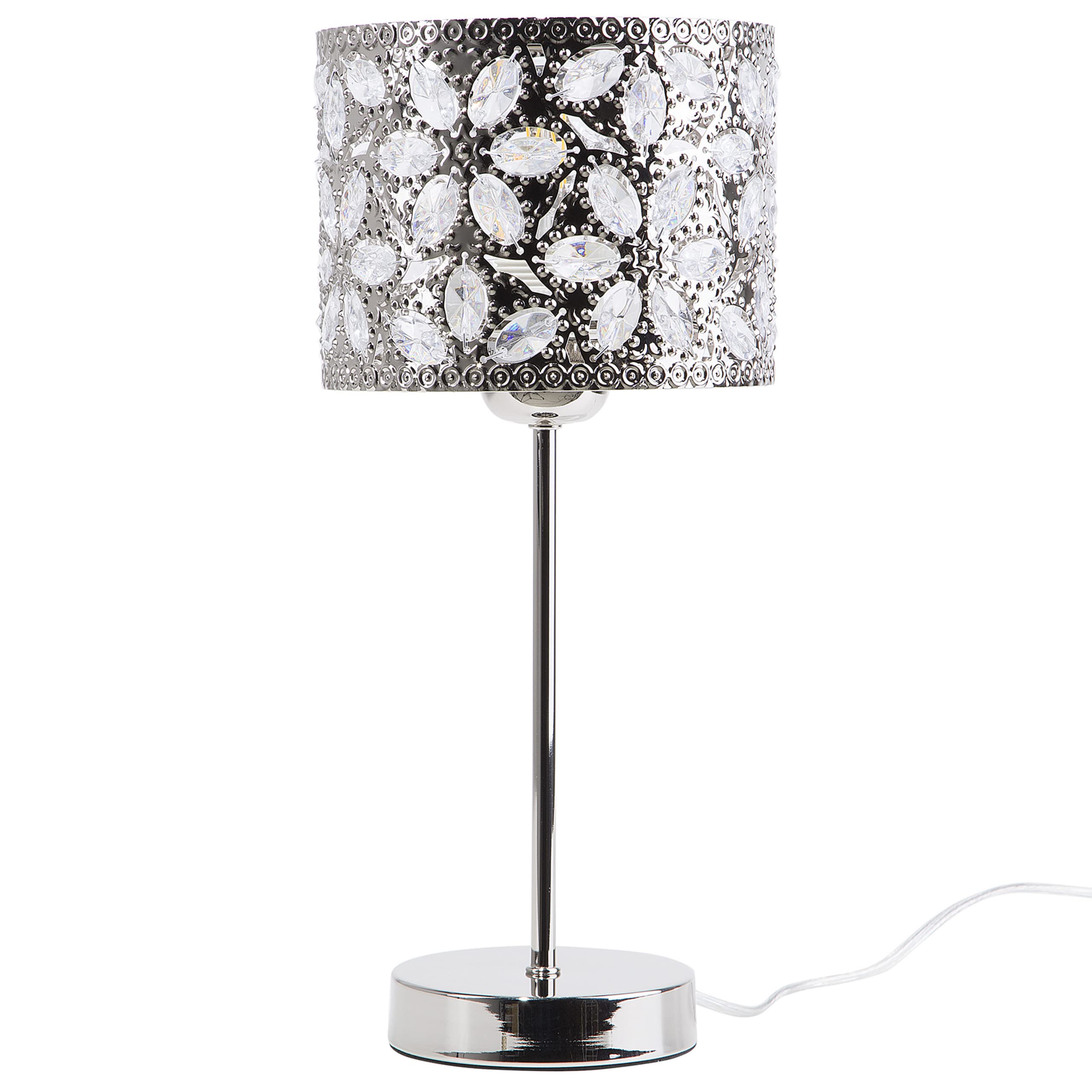 beliani-tischleuchte-metall-silber-kristall-blumen-e27-40-cm image 3