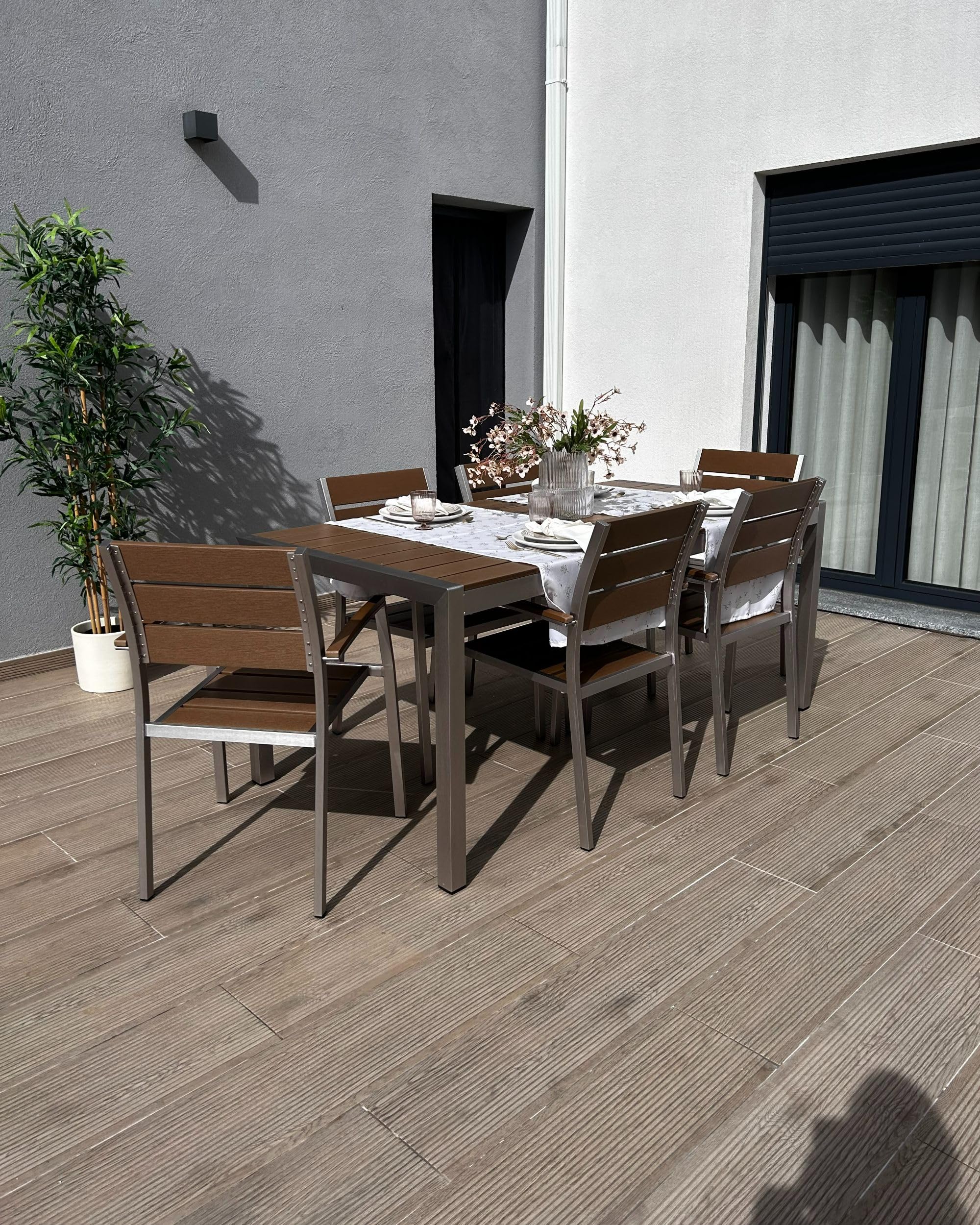 beliani-vernio-gartentisch-braun-180x90-aluminium image 7