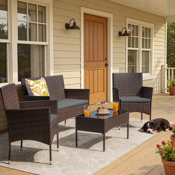 homall-patio-furniture-4-tlg-rattan-lounge-set-braun-beige image 3