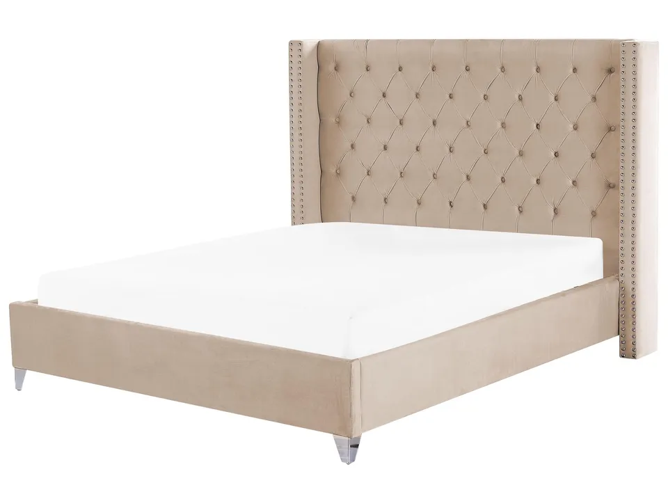 beliani-lubbon-polsterbett-180x200-beige-samt-chesterfield image 1