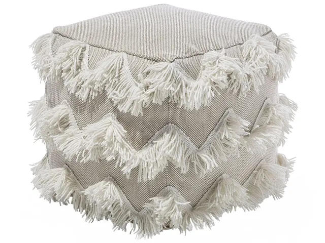 beliani-nashik-pouf-beige-gold-eckig-boho-45-cm image 1
