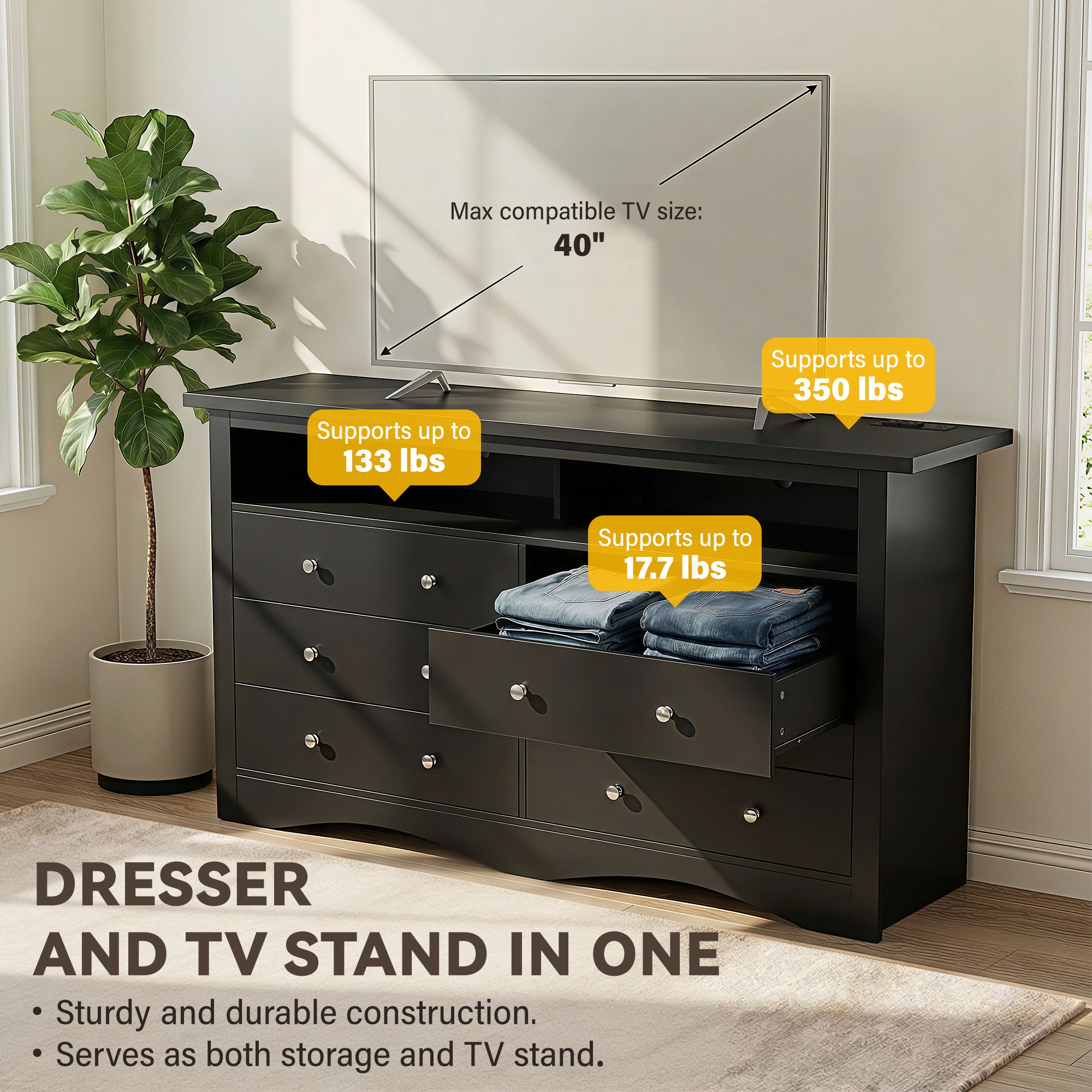 homall-bedroom-kommode-wei-6-schubladen-led-ladestation image 7