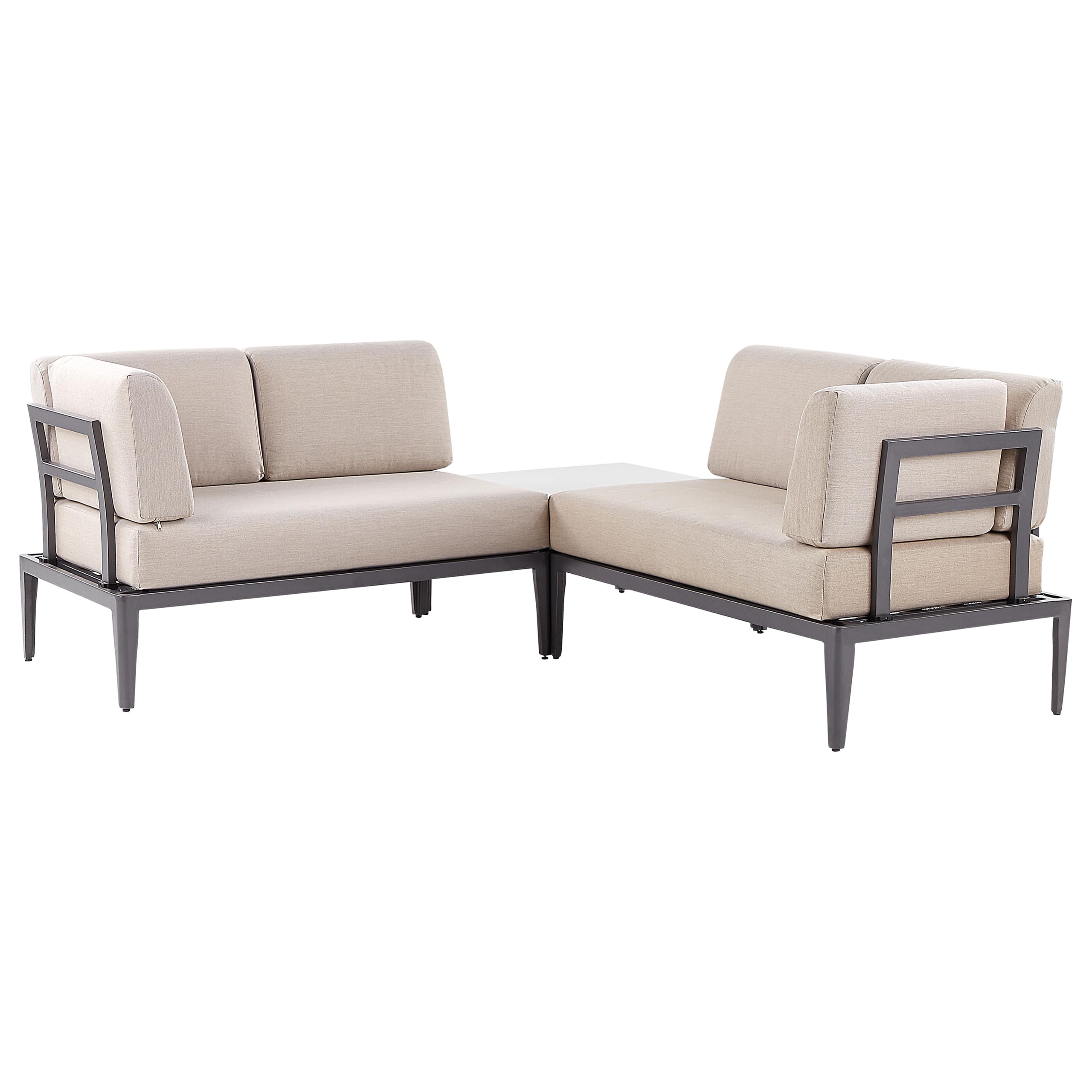 beliani-rima-iii-lounge-set-aluminium-grau-beige-6-personen image 7