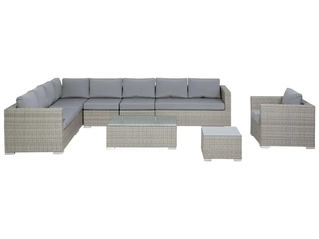 beliani-gartenlounge-polyrattan-grau-xxl-8-personen image 1