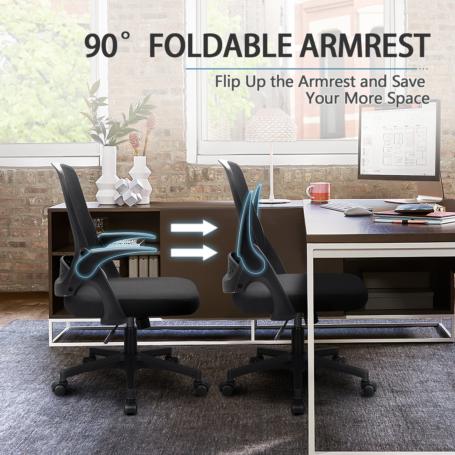 homall-office-mesh-chair-b-rostuhl-schwarz-mit-lordosenst-tze image 5