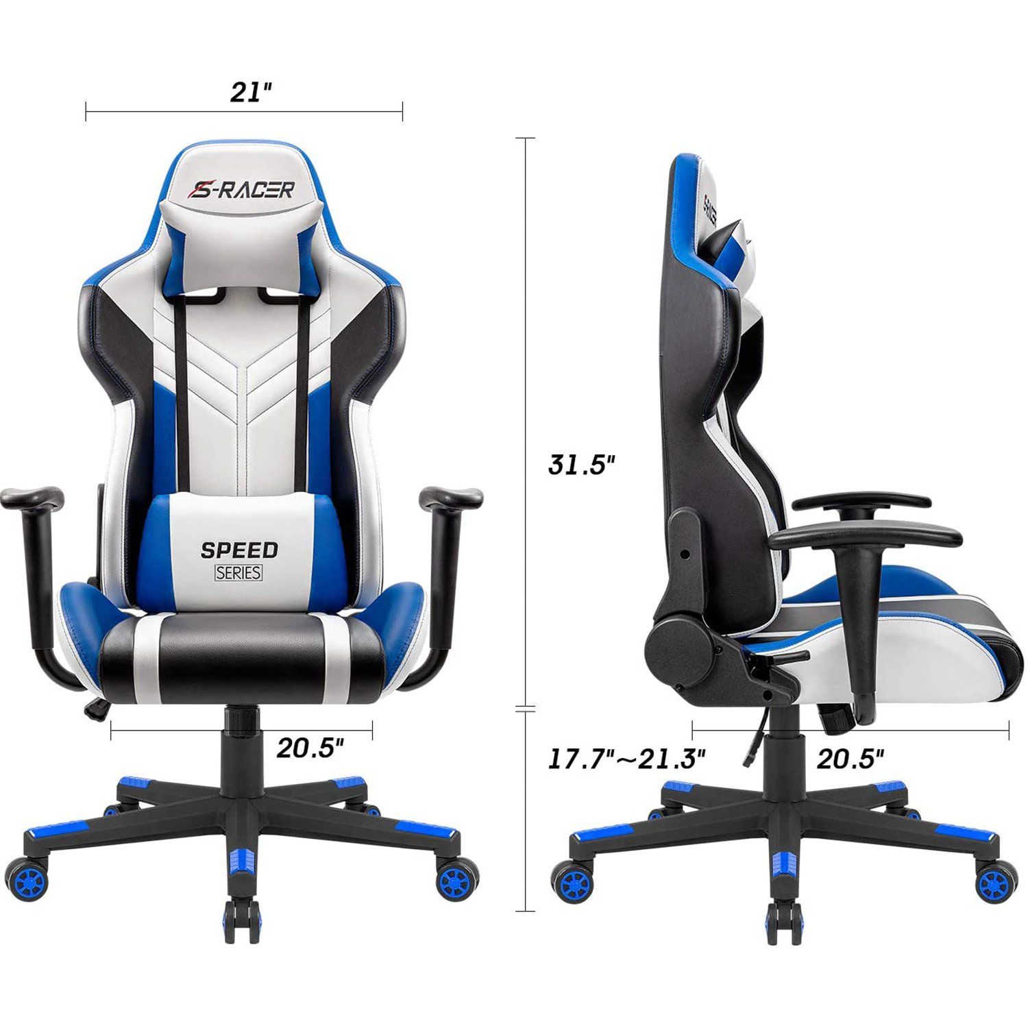 homall-gaming-chair-s-racer-gamer-stuhl-blau-kunstleder image 7