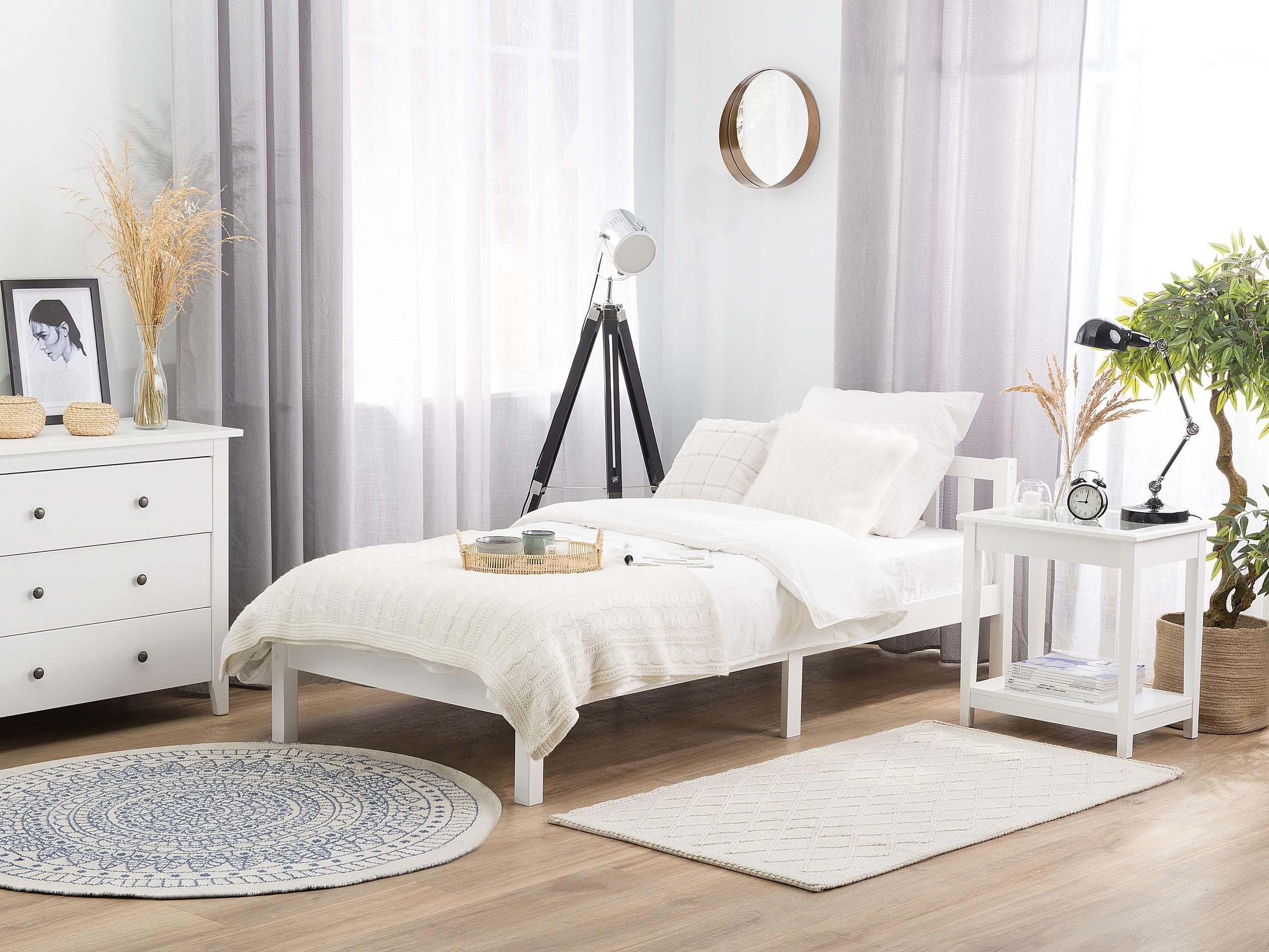 beliani-florac-holzbett-90x200-wei-kiefer-hohes-kopfteil image 2