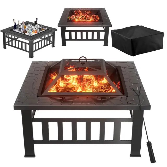 homall-patio-furniture-feuertisch-81cm-schwarz-4in1-grills image 1
