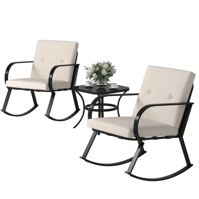 homall-patio-3-tlg-bistro-set-schaukelst-hle-beige image 1